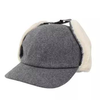 Melton Fur Flap Flight Pilot Bomba Cold Unisex [Fabulous] Кепка, Кепка, Шапка, Шляпа, Наушники, Наушники, Шапка, Осень/Зима, Защита, Ветрозащитный, Унисекс, серый