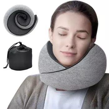 Melvint Neck Memory Neck U Портативный прямой чехол для шеи Удобный для авиаперелетов Полезный ночной ночной катастрофы Серая подушка, пена, подушка, самолет,