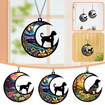 Мемориал для собаки Suncatcher, Мемориальный подарок для собаки в случае потери собаки, Персонализированные украшения для собак, Подарки для сочувствия домашним животным для любителей собак