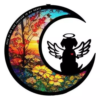 Мемориальный ловец солнца для питомца, ловец солнца для собаки/кошки, памятный сувенир для питомца, подвесное украшение в стиле витража в память о потере собаки, подарок сочувствия C