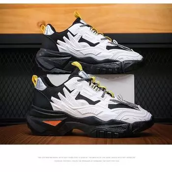 Men 2025 New Waterproof and Non-slip Sports Leisure Inside Height-up Daddy Shoes 40 чёрный