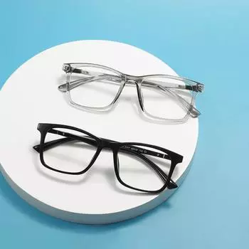 Men and Women Clear Glasses Frame Square TR90 Full Rim Transparent Spectacles For Prescription Lenses Myopia Reading Multifocal чёрный