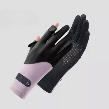 Men and Women In Spring and Summer Light and Anti Slip Touch Screen Leaks Two Fingers Anti Ultraviolet Shading and Cycling Breathable average size