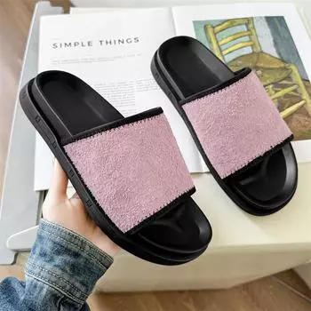 Men and women of the same style, one-word summer sandals, outdoor deodorant and non-slip beach shoes 371258 purple-J 38 красный