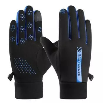 Men and Women Water Proof Wind Proof Cold Proof Plus Velvet Touch Screen Warm Gloves Couple Cycling Sports Travel Outdoor average size