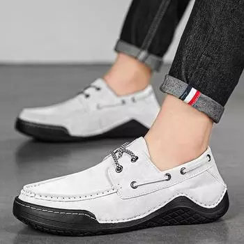 Men Big Size Loafers 38-46 Leather Moccasins Casual Shoes Mens Driving Shoe Summer Outdoor Comfy Slip On Men Lazy Shoes Zapatos 38 коричневый