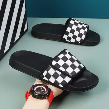 Men Big Slippers Shoes 2024 Summer Lightweight Sandals Cloud Slides Slippers Thick Platform Slippers Bathroom Eva Soft Sole 45 39 чёрный