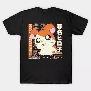 Men Black Print T-shirt Ham-Ham | Hamtaro No-Cut Transfer Paper Print Cotton Tshirt 3XL чёрный