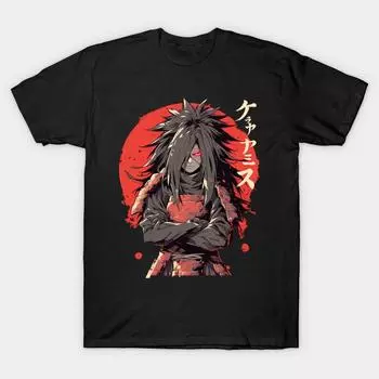 Мужская черная футболка с принтом Madara No-Cut Transfer Paper Print Cotton Tshirt L чёрный