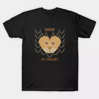 Men Black Print T-shirt Super Large TShirt deer-at-heart No-Cut Transfer Paper Print Cotton Tshirt S чёрный