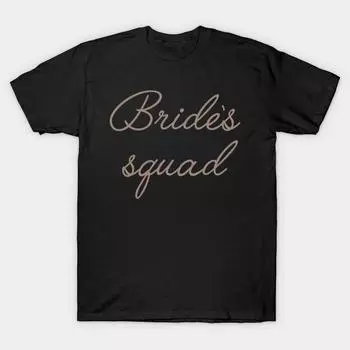 Men Black Print T-shirt Super Large TShirt brides-squad No-Cut Transfer Paper Print Cotton Tshirt S чёрный