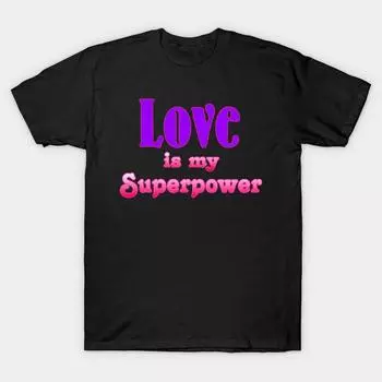 Men Black Print T-shirt Super Large TShirt love-is-my-superpower No-Cut Transfer Paper Print Cotton Tshirt S чёрный