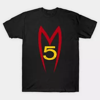 Men Black Print T-shirt Super Large TShirtSpeed Racer - Mach 5 - Vintage Retro Distressed No-Cut Transfer Paper Print Cotton Tshirt L чёрный