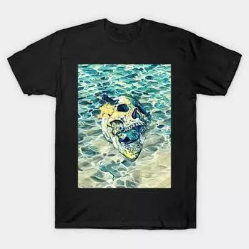 Men Black Print T-shirt Super Large TShirt beach-head No-Cut Transfer Paper Print Cotton Tshirt S чёрный