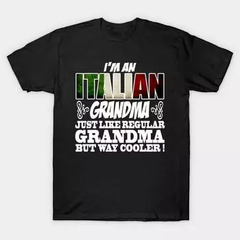 Men Black Print T-shirt Super Large TShirt im-an-italian-grandma-just-like-regular-grandma-bu No-Cut Transfer Paper Print Cotton Tshirt 4XL чёрный