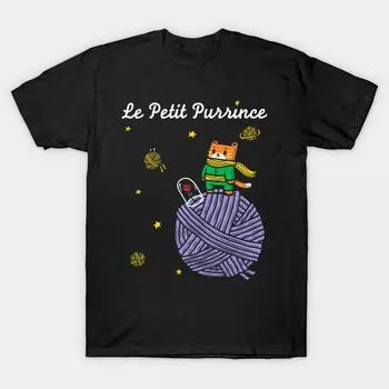 Men Black Print T-shirt Super Large TShirt le-petit-purrince No-Cut Transfer Paper Print Cotton Tshirt S чёрный