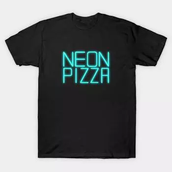 Men Black Print T-shirt Super Large TShirt neon-pizza No Cut Transfer Paper Print Cotton Tshirt L чёрный