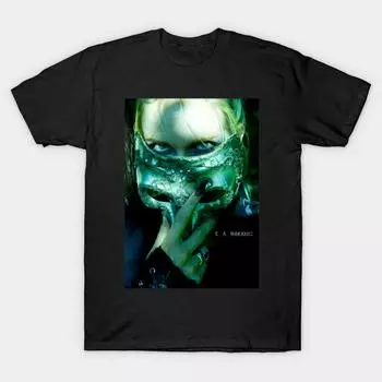 Men Black Print T-shirt Super Large TShirt mask-of-death No Cut Transfer Paper Print Cotton Tshirt 4XL чёрный