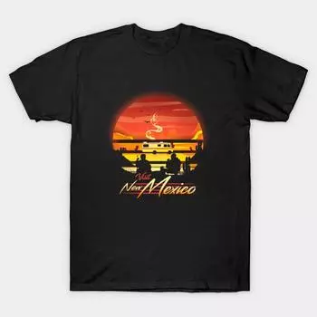 Men Black Print T-shirt Super Large TShirt Visit New Mexico No-Cut Transfer Paper Print Cotton Tshirt M чёрный