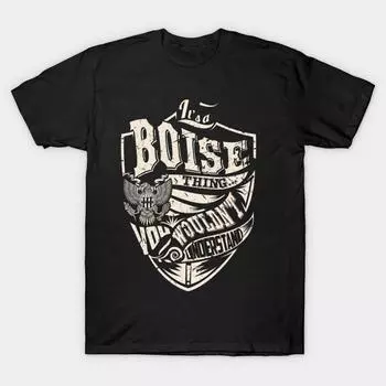 Men Black Print T-shirt Super Large TShirt its-a-boise-thing No Cut Transfer Paper Print Cotton Tshirt M чёрный