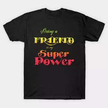 Men Black Print T-shirt Super Large TShirt being-a-friend-is-my-superpower No-Cut Transfer Paper Print Cotton Tshirt S чёрный