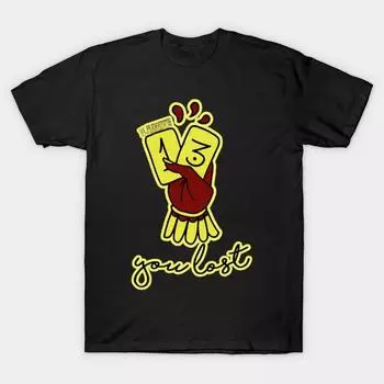 Мужская черная футболка с принтом, очень большая футболка you-lost, хлопковая футболка с принтом на бумаге для переноса без разрезов 5XL чёрный