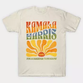 Men Black Print T-shirt Super Large TShirtKamala Harris 2024 Boho Groovy RainbowNo-Cut Transfer Paper Print Cotton Tshirt 2XL