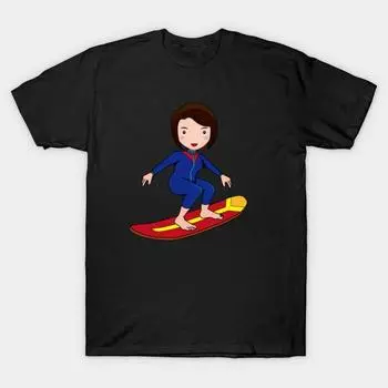 Men Black Print T-shirt Super Large TShirt surfer-girl No-Cut Transfer Paper Print Cotton Tshirt 2XL чёрный