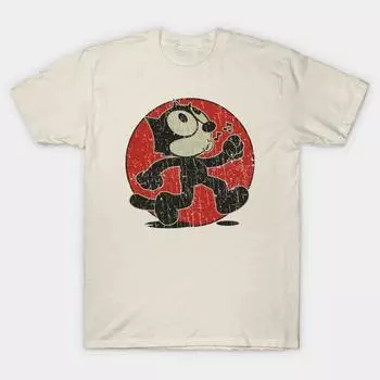 Men Black Print T-shirt Super Large TShirtVINTAGE FELIXNo-Cut Transfer Paper Print Cotton Tshirt XL