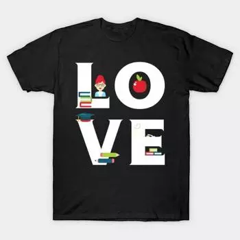 Men Black Print T-shirt Super Large TShirt love-history-teacher-preschool-teacher-professor-t No Cut Transfer Paper Print Cotton Tshirt 4XL чёрный