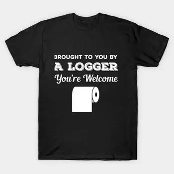Men Black Print T-shirt Super Large TShirt brought-to-you-by-a-logger-youre-welcome-t-shirt No-Cut Transfer Paper Print Cotton Tshirt 4XL чёрный
