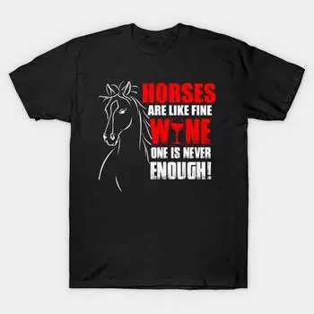 Men Black Print T-shirt Super Large TShirt horses-are-like-fine-wine No-Cut Transfer Paper Print Cotton Tshirt 4XL чёрный