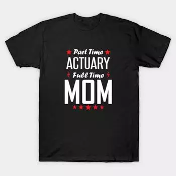 Men Black Print T-shirt Super Large TShirt part-time-actuary-full-time-mom No Cut Transfer Paper Print Cotton Tshirt 5XL чёрный