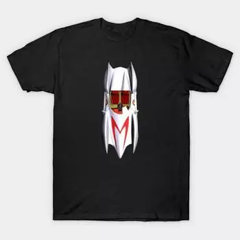 Men Black Print T-shirt Super Large TShirtSpeed Racer - Mach 5 Car Top - Vintage Retro - Clean No-Cut Transfer Paper Print Cotton Tshirt S чёрный