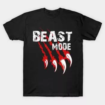 Men Black Print T-shirt Super Large TShirt beast-mode No Cut Transfer Paper Print Cotton Tshirt 3XL чёрный