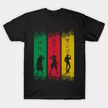 Мужская черная футболка с принтом Очень большая футболкаПираты Принт на хлопковой футболке термотрансферной бумагой без выреза M чёрный