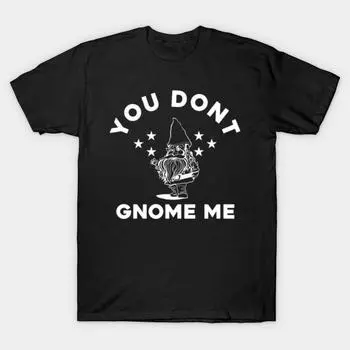 Men Black Print T-shirt Super Large TShirt you-dont-gnome-me No-Cut Transfer Paper Print Cotton Tshirt XL чёрный