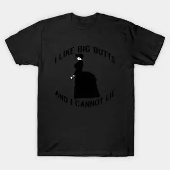 Men Black Print T-shirt Super Large TShirt i-like-big-butts-and-i-cannot-lie No Cut Transfer Paper Print Cotton Tshirt L чёрный