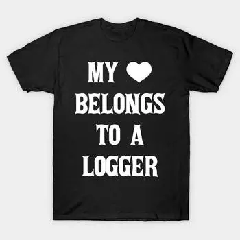 Men Black Print T-shirt Super Large TShirt my-heart-belongs-to-a-logger-appreciation-t-shirt No-Cut Transfer Paper Print Cotton Tshirt L чёрный