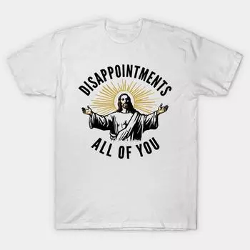 Men Black Print T-shirt Super Large TShirt Disappointments All of You No-Cut Transfer Paper Print Cotton Tshirt 2XL