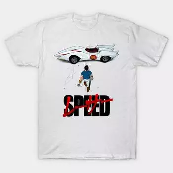 Мужская черная футболка с принтом, очень большая футболка Speed Racer No-Cut Transfer Paper Print Cotton Tshirt 4XL белый