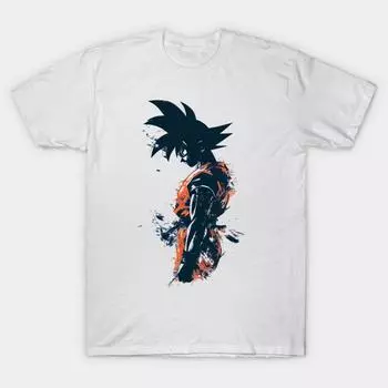 Мужская черная футболка с принтом Очень большая футболкаgoku Термотрансферная бумага без выреза Хлопковая футболка L белый
