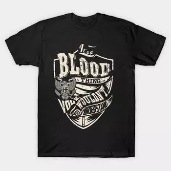 Men Black Print T-shirt Super Large TShirt its-a-blood-thing No Cut Transfer Paper Print Cotton Tshirt XL чёрный