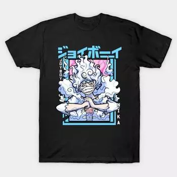 Men Black Print T-shirt Super Large TShirtGear 5 Joy Boy T-shirt No-Cut Transfer Paper Print Cotton Tshirt XL чёрный