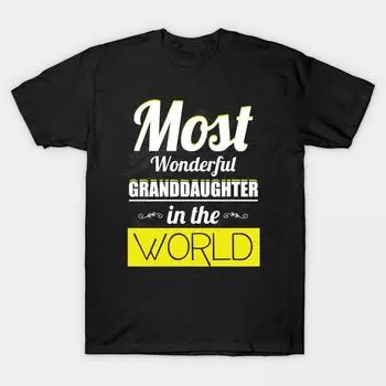 Men Black Print T-shirt Super Large TShirt granddaughter-t-shirt-most-wonderful-granddaughter No Cut Transfer Paper Print Cotton Tshirt S чёрный
