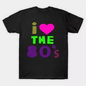 Men Black Print T-shirt Super Large TShirt i-love-the-80s No Cut Transfer Paper Print Cotton Tshirt 3XL чёрный