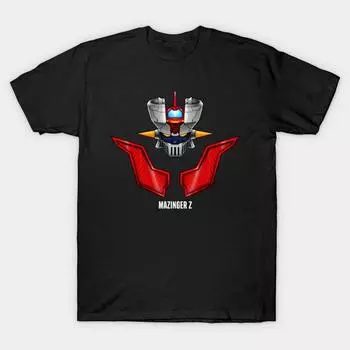 Men Black Print T-shirt Super Large TShirtMazinger Z No-Cut Transfer Paper Print Cotton Tshirt XL чёрный