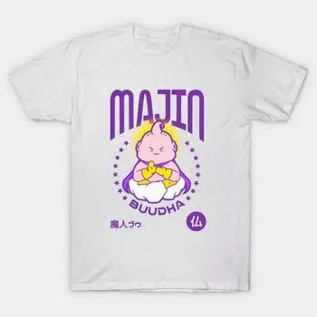 Men Black Print T-shirt Super Large TShirtMajinbuudha Light No-Cut Transfer Paper Print Cotton Tshirt 3XL белый