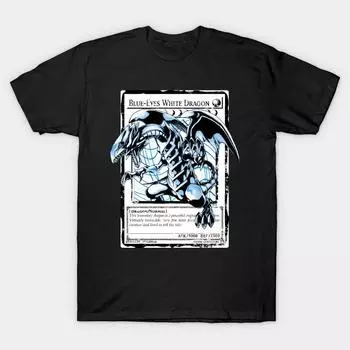 Men Black Print T-shirt Super Large TShirtBlue Eyes White Dragon v5 No-Cut Transfer Paper Print Cotton Tshirt 3XL чёрный