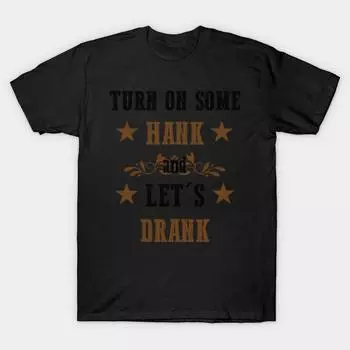 Men Black Print T-shirt Super Large TShirt turn-on-some-hank-and-lets-drank No-Cut Transfer Paper Print Cotton Tshirt M чёрный